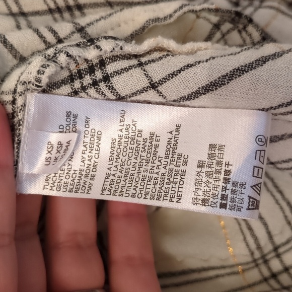 Anthropology Darlene Boho Metallic Thread Plaid Floral V Neckline Tiered Tunic - Picture 6 of 9